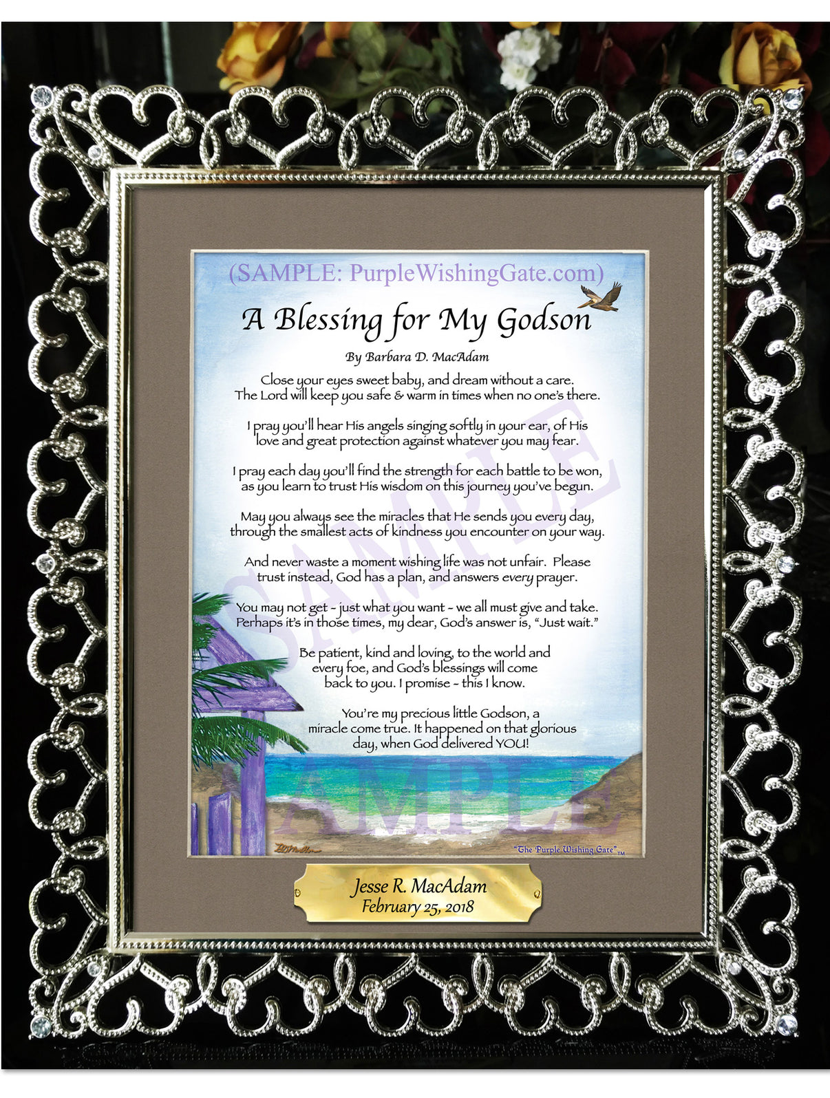 A Blessing for My Godson (baby) - Baby Gift - PurpleWishingGate.com