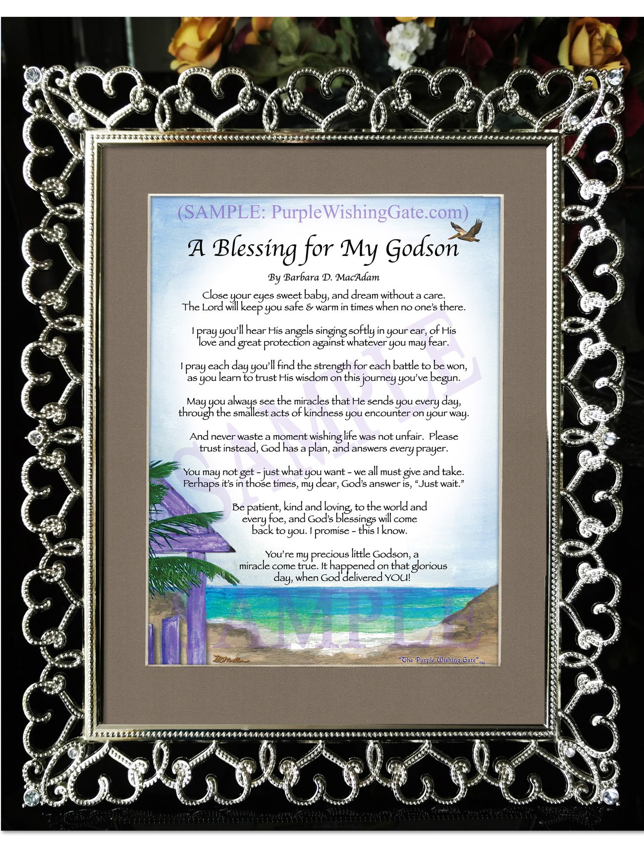 A Blessing for My Godson (baby) - Baby Gift - PurpleWishingGate.com