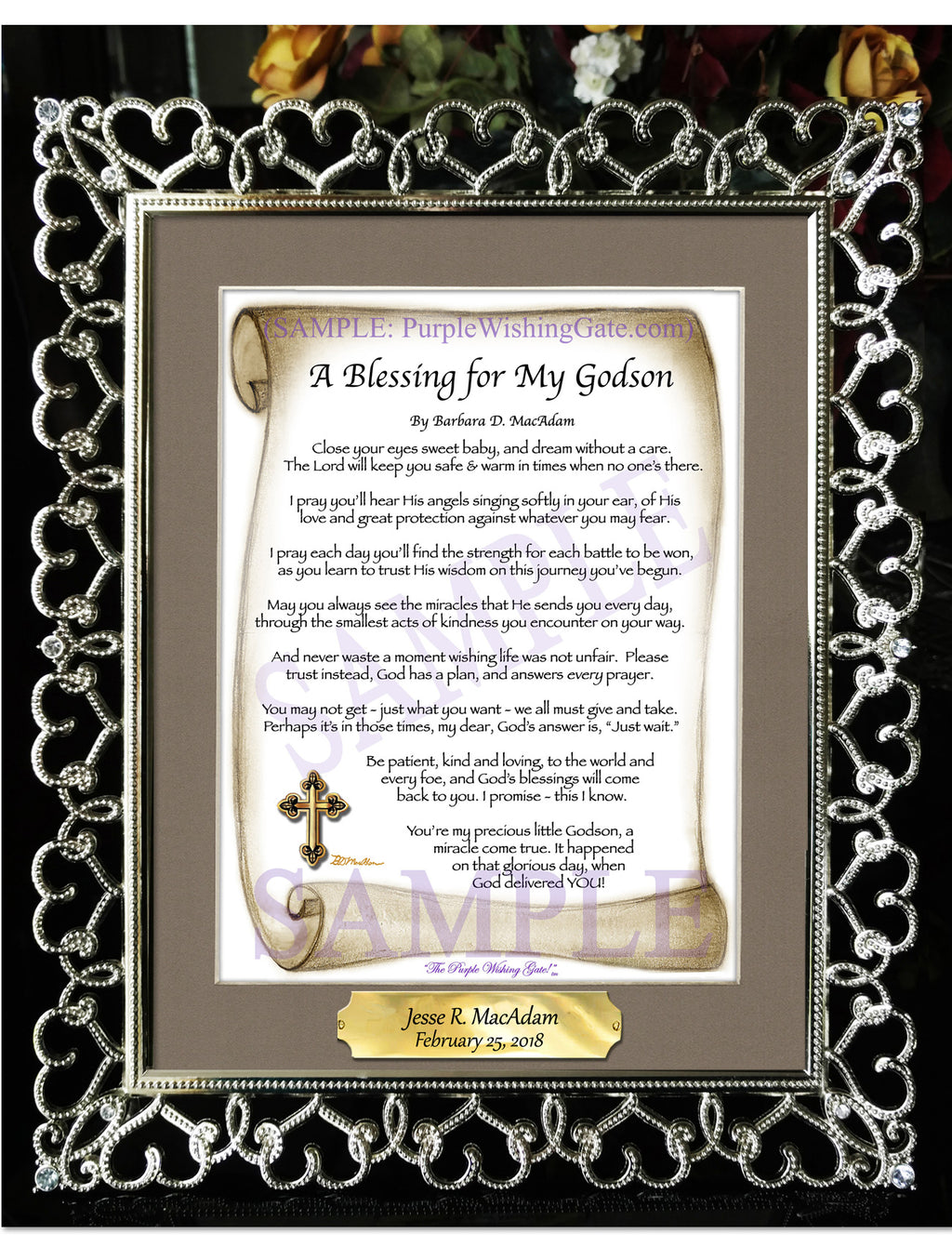 A Blessing for My Godson (baby) - Baby Gift - PurpleWishingGate.com