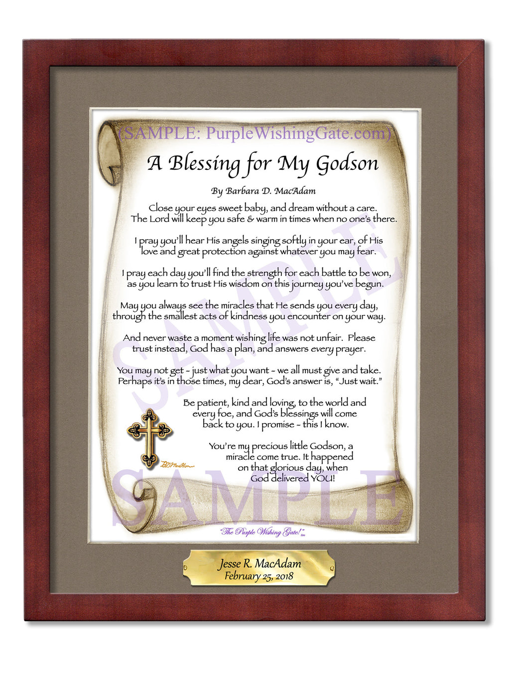 A Blessing for My Godson (baby) - Baby Gift - PurpleWishingGate.com