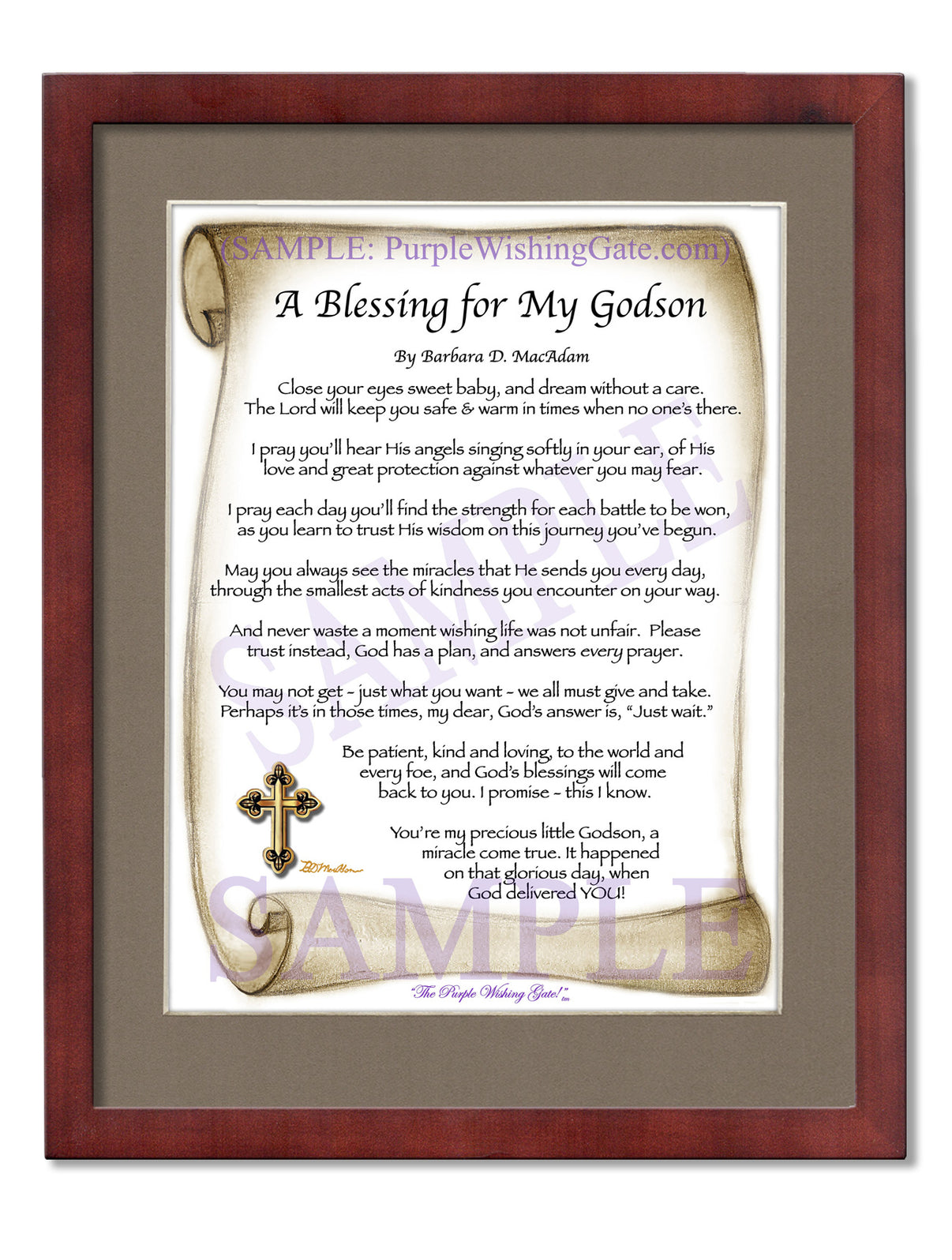 A Blessing for My Godson (baby) - Baby Gift - PurpleWishingGate.com