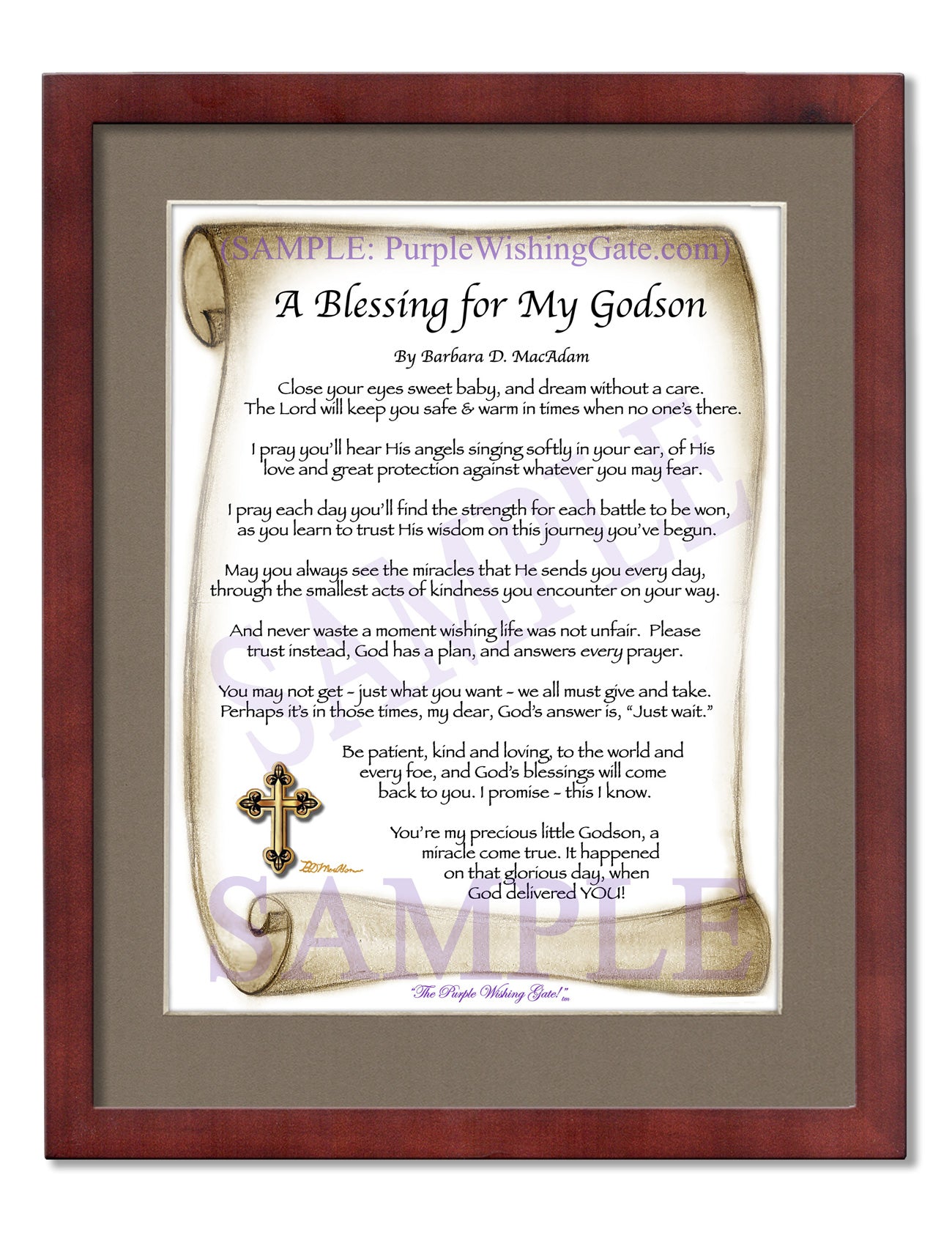 A Blessing for My Godson (baby) - Baby Gift - PurpleWishingGate.com