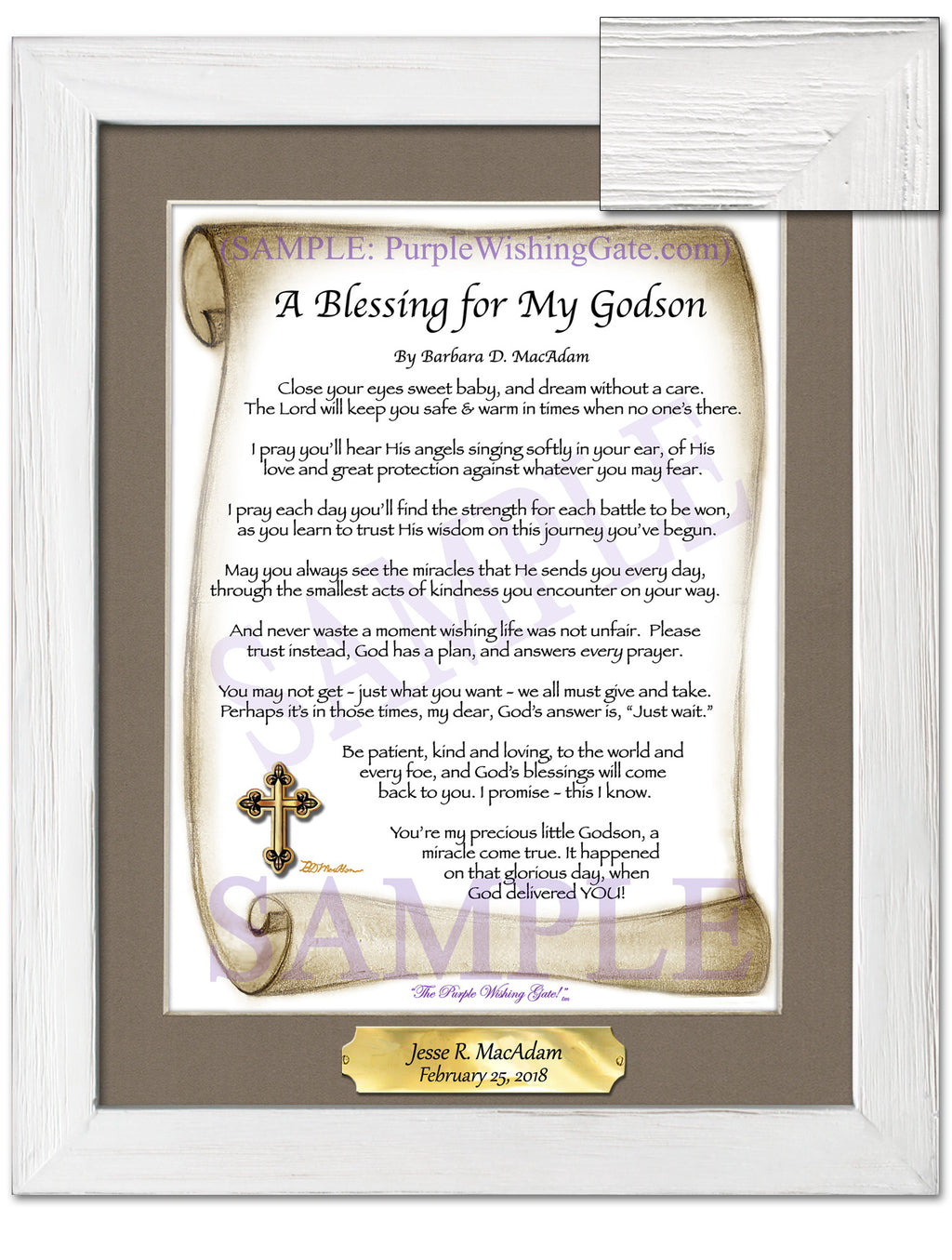 A Blessing for My Godson (baby) - Baby Gift - PurpleWishingGate.com
