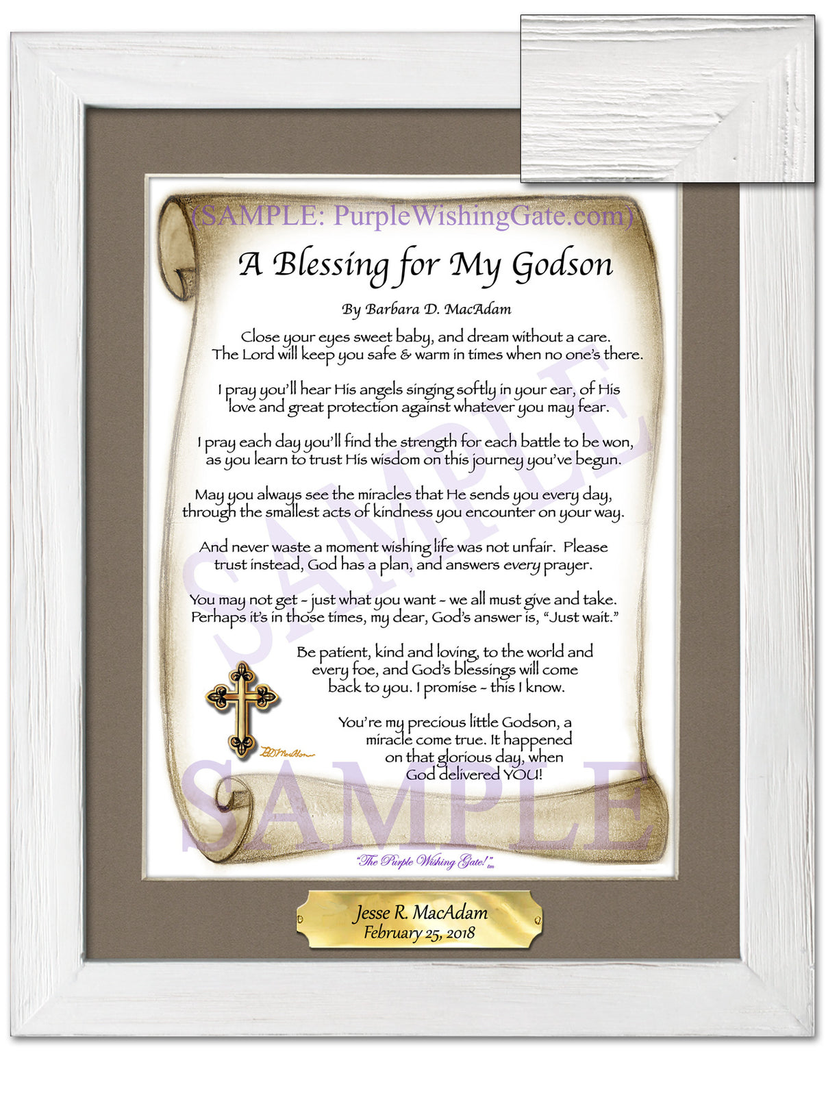 A Blessing for My Godson (baby) - Baby Gift - PurpleWishingGate.com