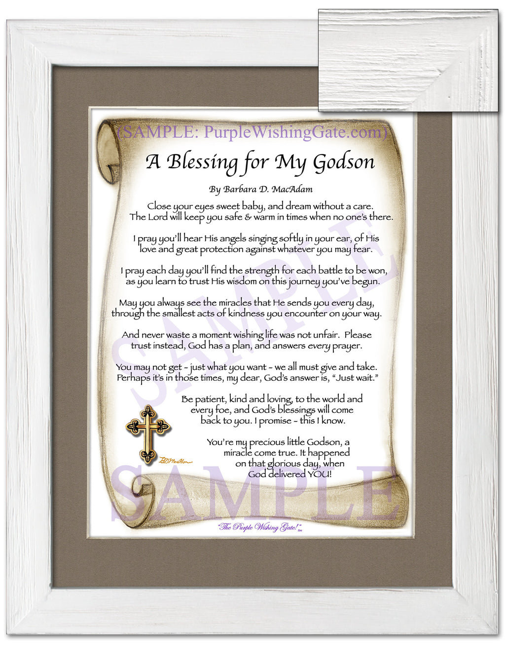 A Blessing for My Godson (baby) - Baby Gift - PurpleWishingGate.com