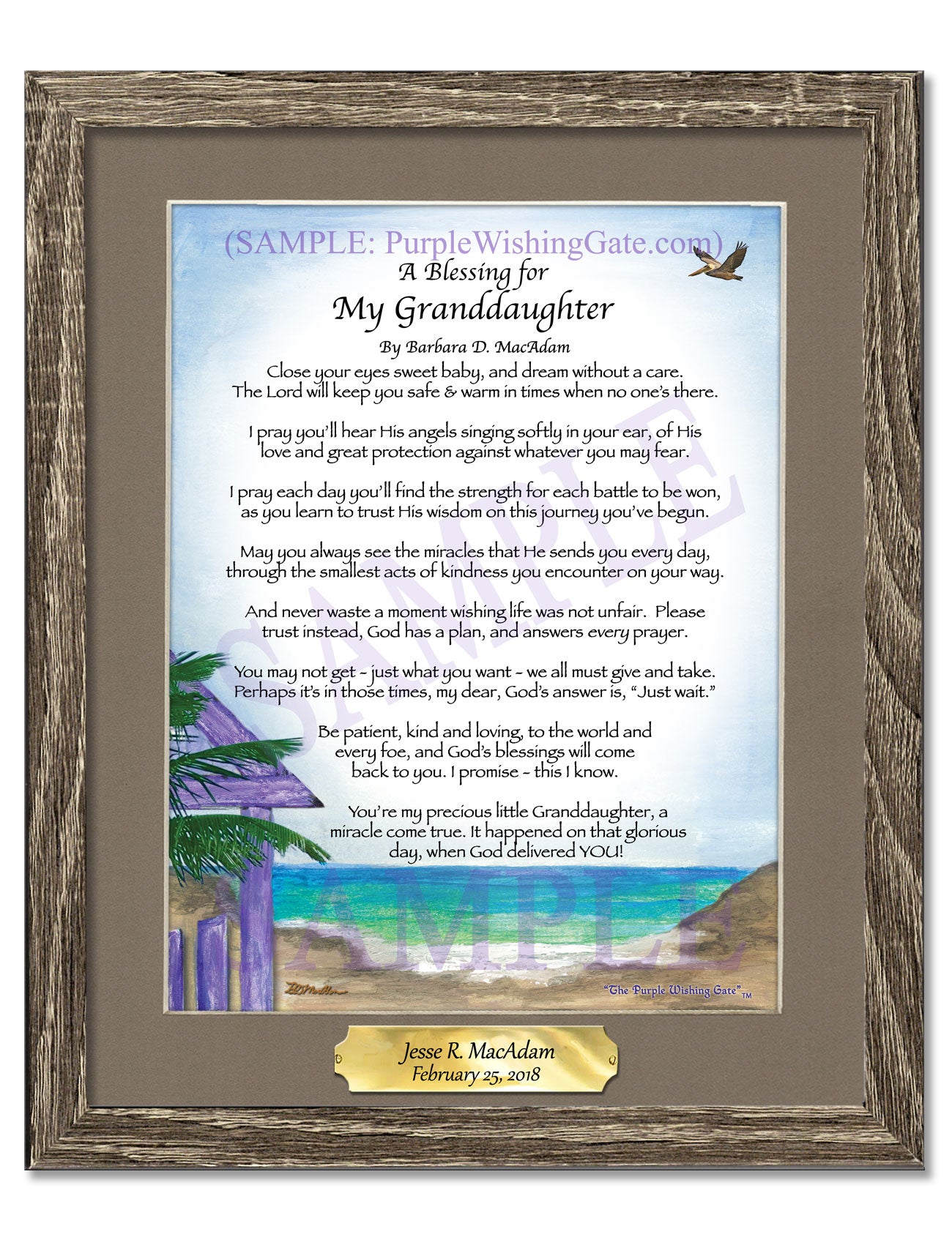 A Blessing for My Granddaughter (baby) - Baby Gift - PurpleWishingGate.com