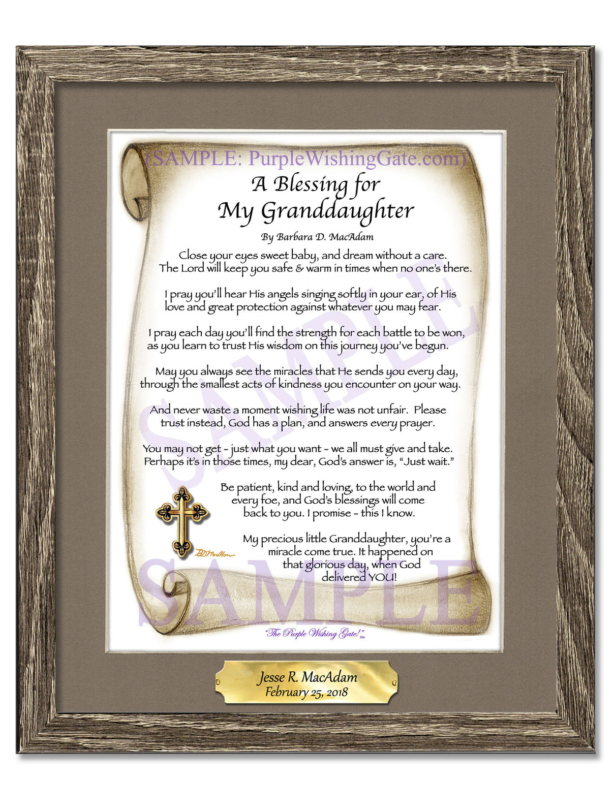 A Blessing for My Granddaughter (baby) - Baby Gift - PurpleWishingGate.com