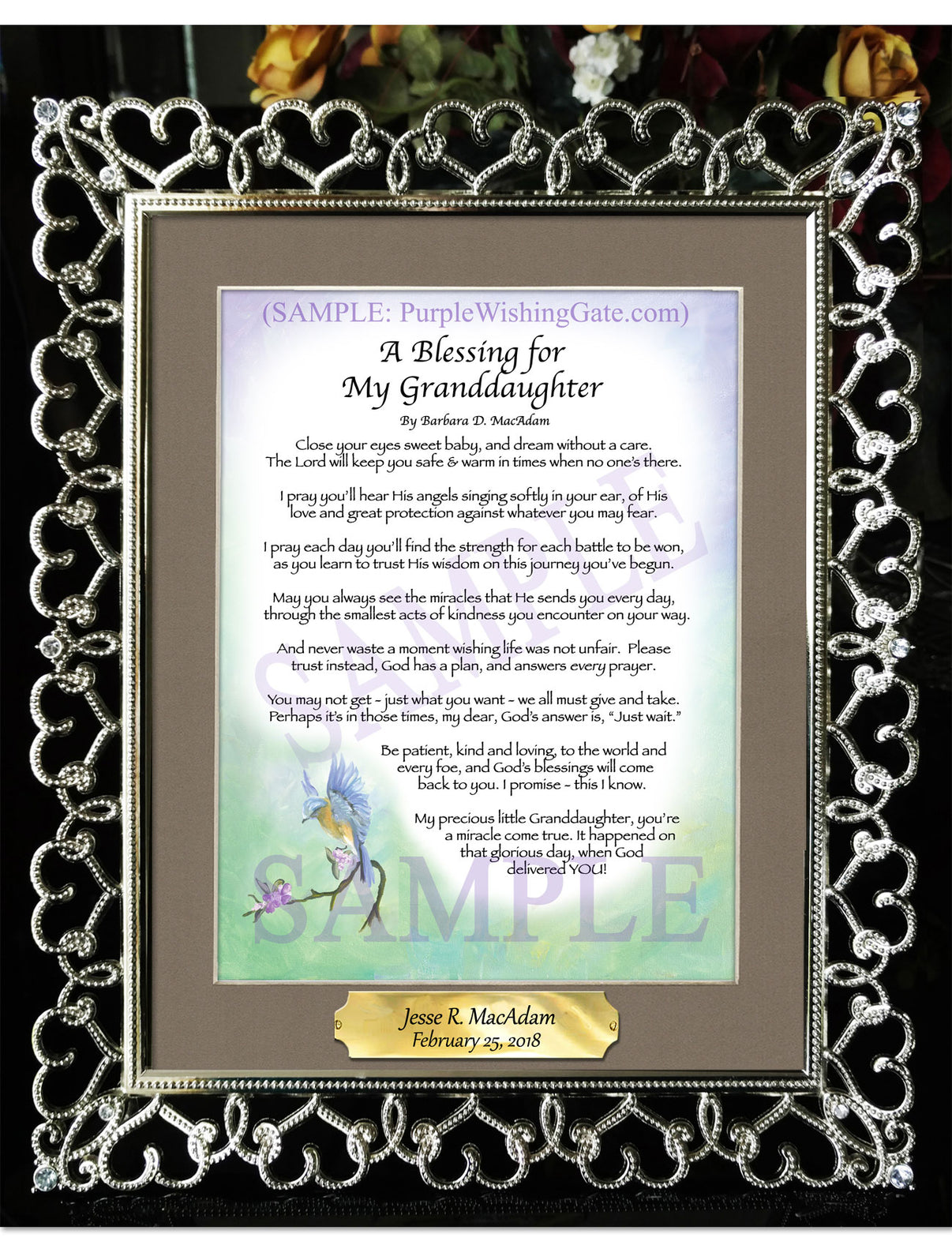 A Blessing for My Granddaughter (baby) - Baby Gift - PurpleWishingGate.com