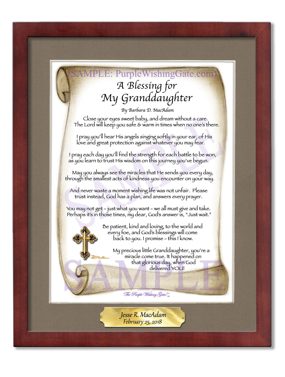 A Blessing for My Granddaughter (baby) - Baby Gift - PurpleWishingGate.com