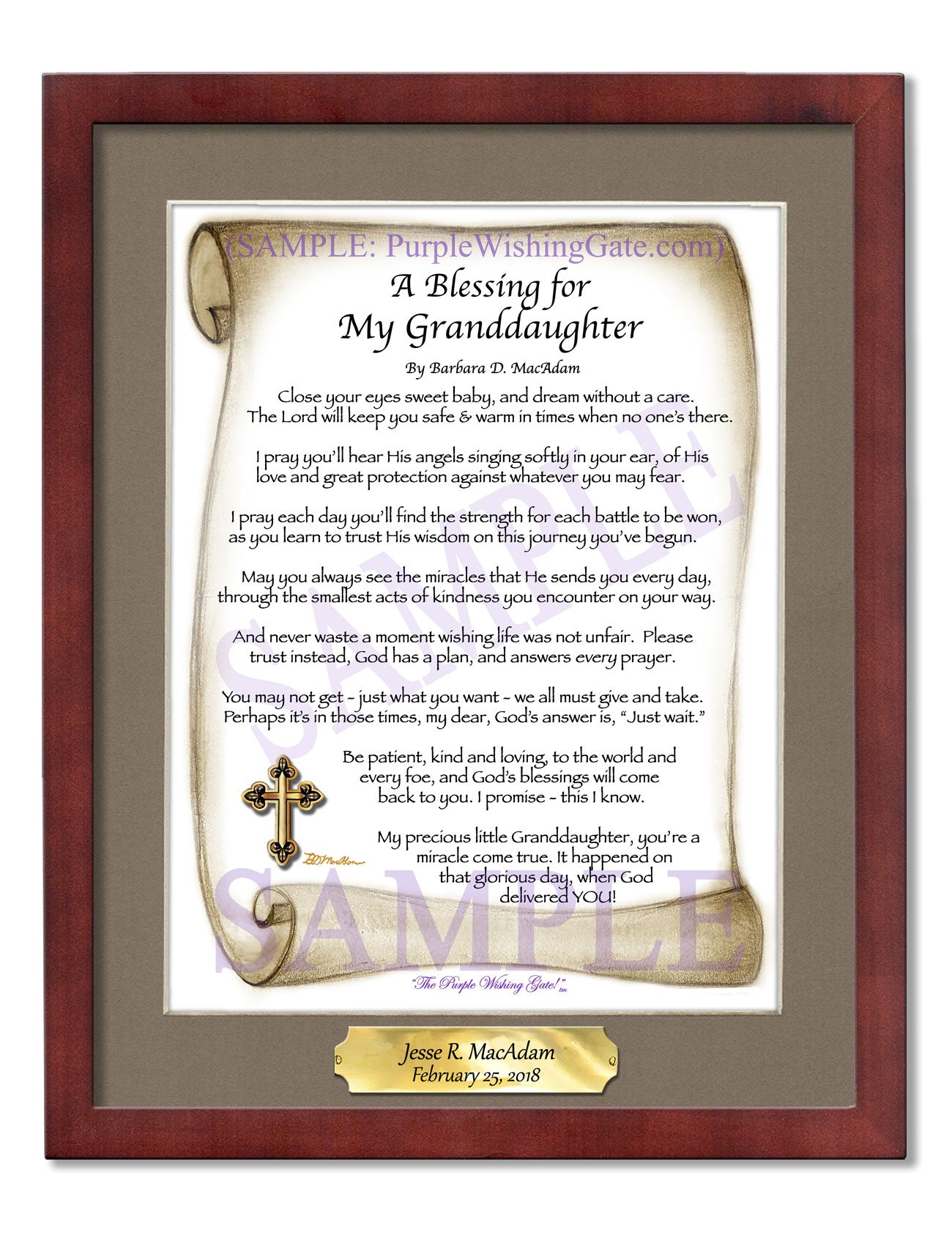 A Blessing for My Granddaughter (baby) - Baby Gift - PurpleWishingGate.com