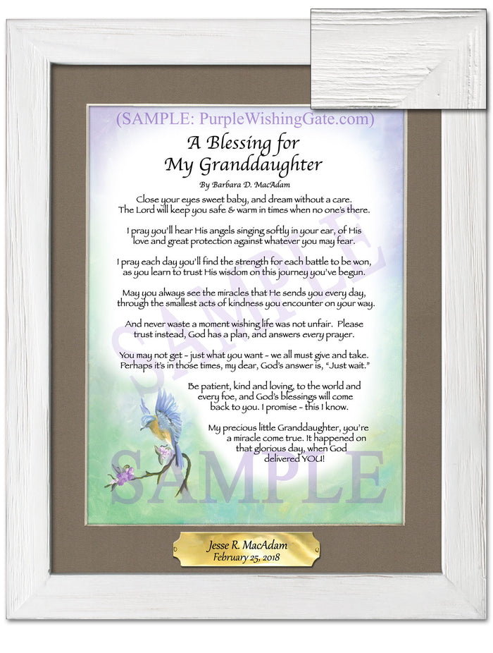 Baby Granddaughter Blessing: Personalized Gift | PurpleWishingGate.com