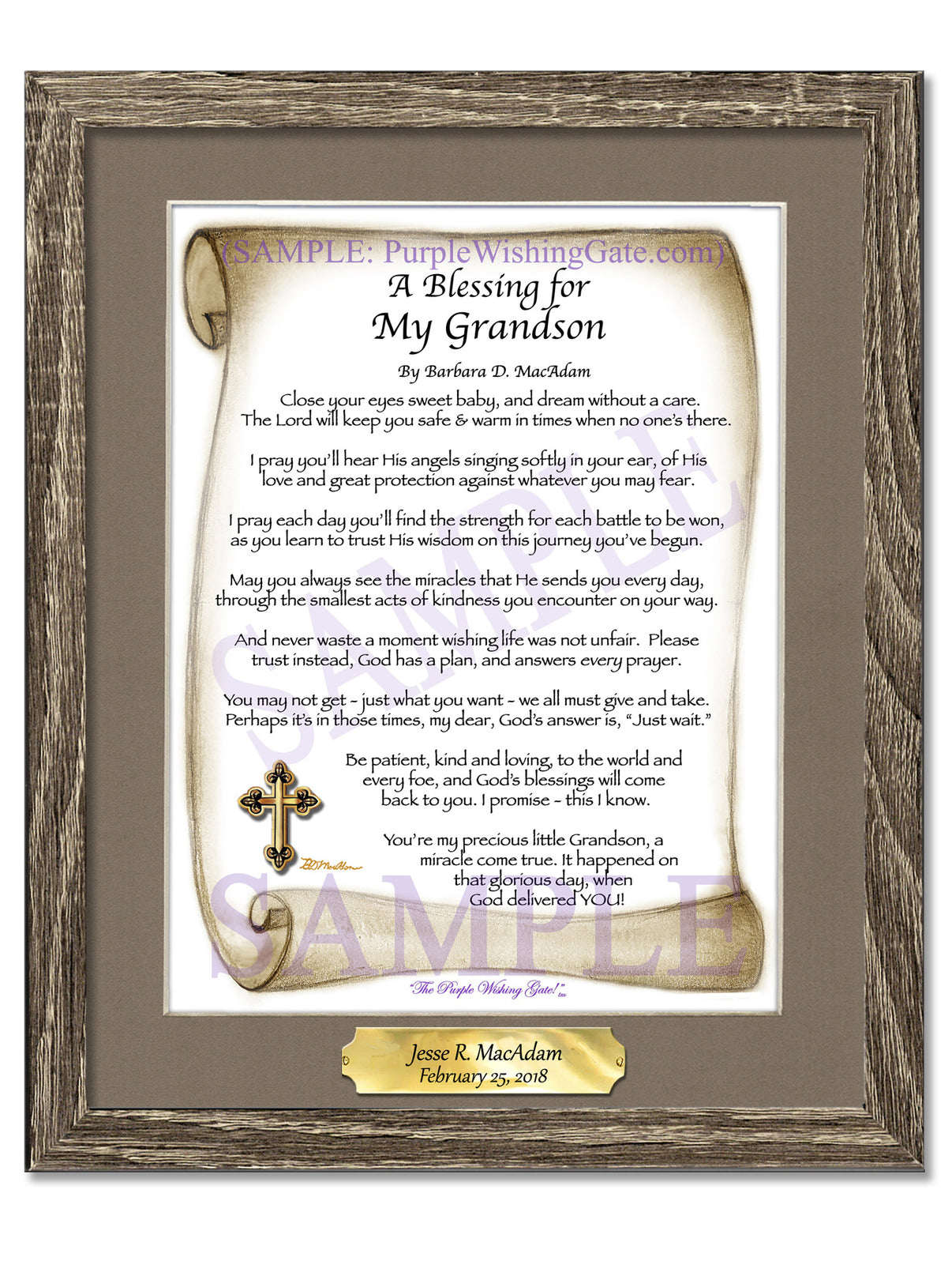 A Blessing for My Grandson (baby) - Baby Gift - PurpleWishingGate.com