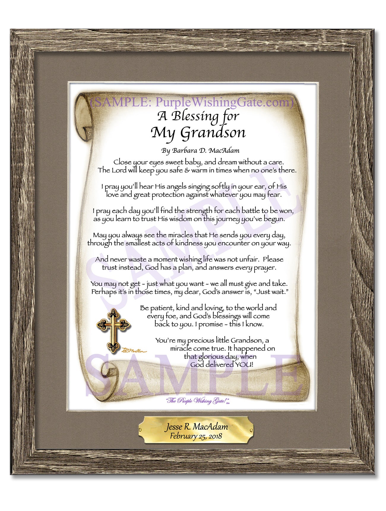 A Blessing for My Grandson (baby) - Baby Gift - PurpleWishingGate.com