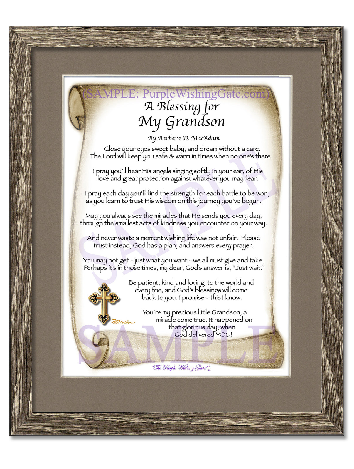 A Blessing for My Grandson (baby) - Baby Gift - PurpleWishingGate.com