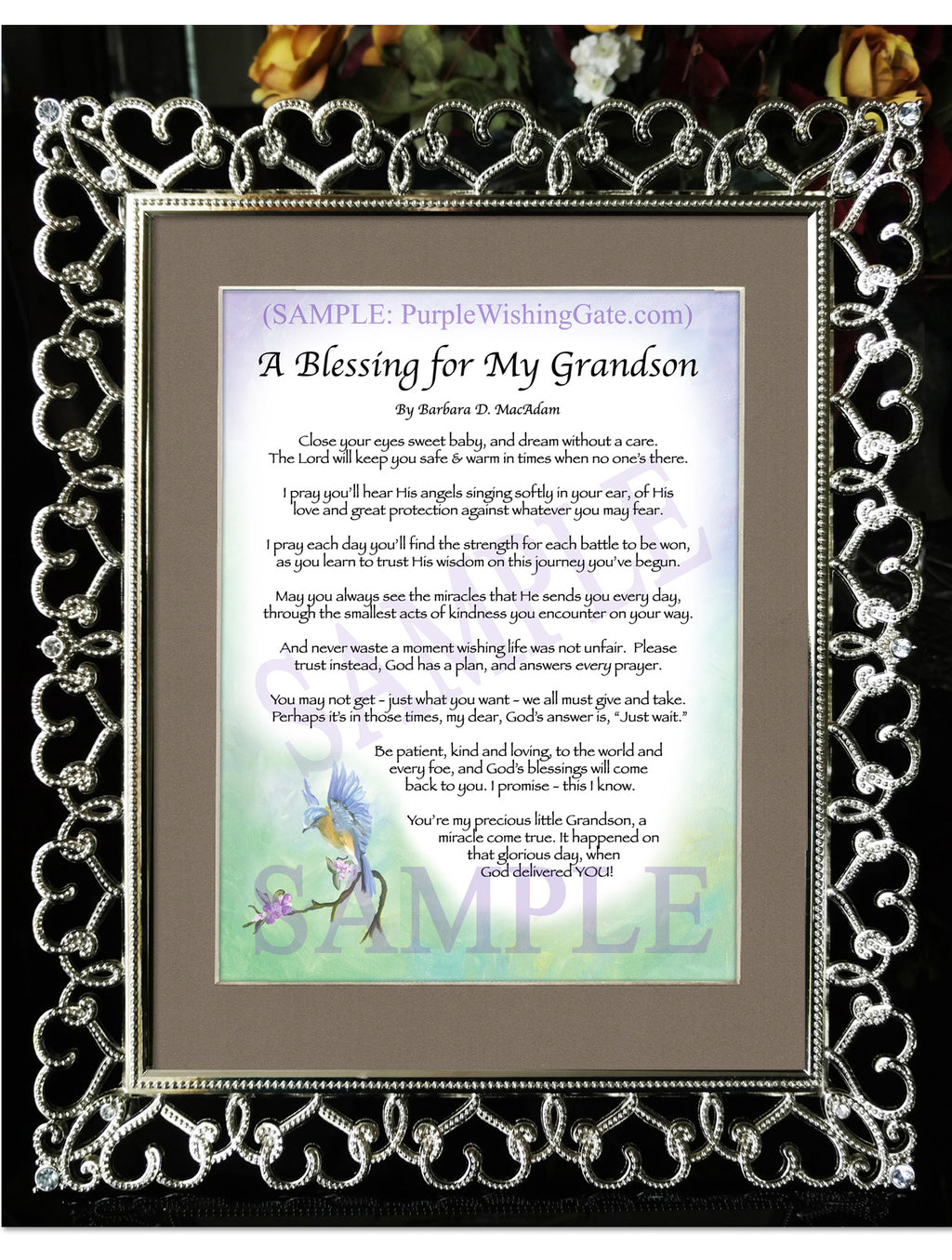 A Blessing for My Grandson (baby) - Baby Gift - PurpleWishingGate.com