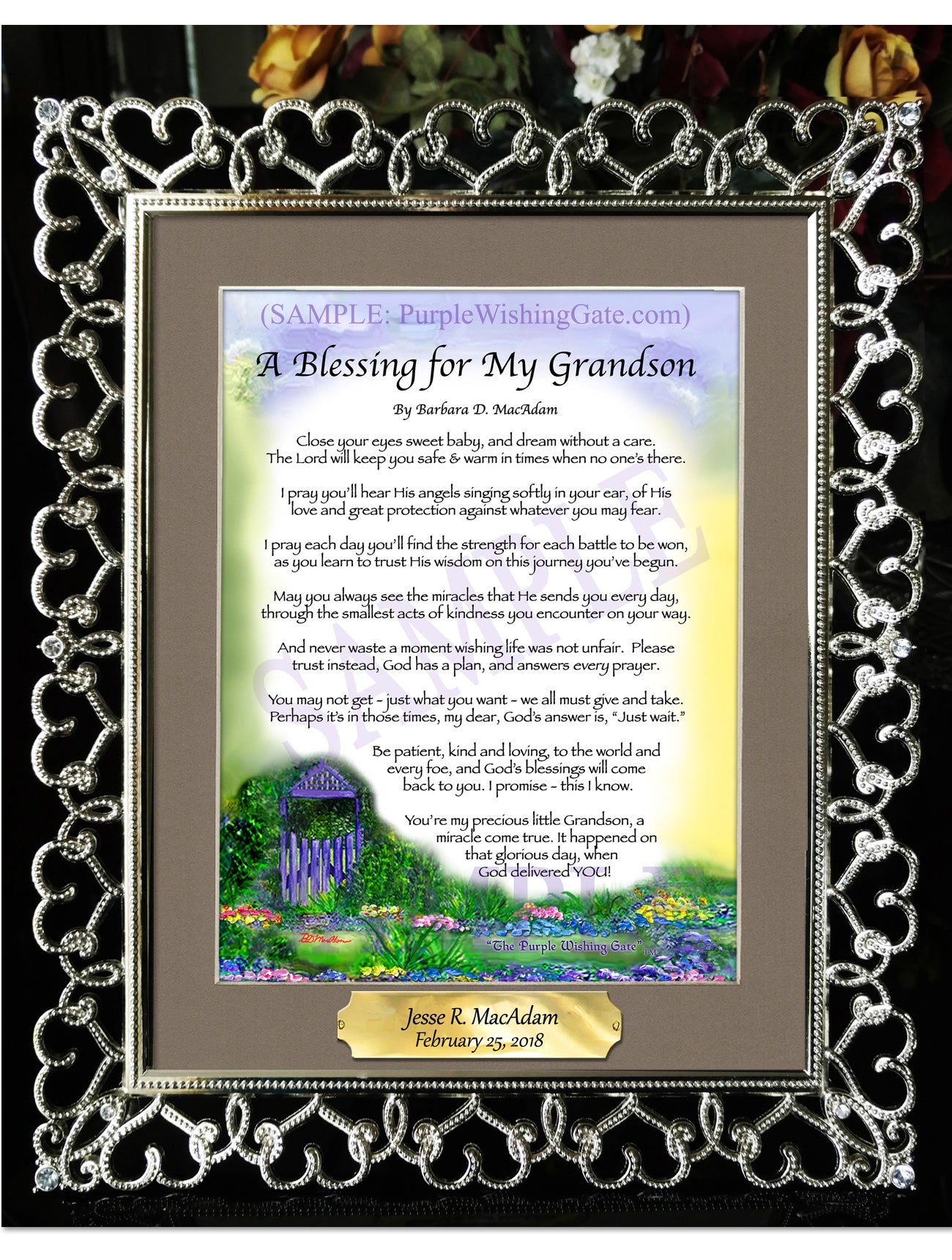 A Blessing for My Grandson (baby) - Baby Gift - PurpleWishingGate.com
