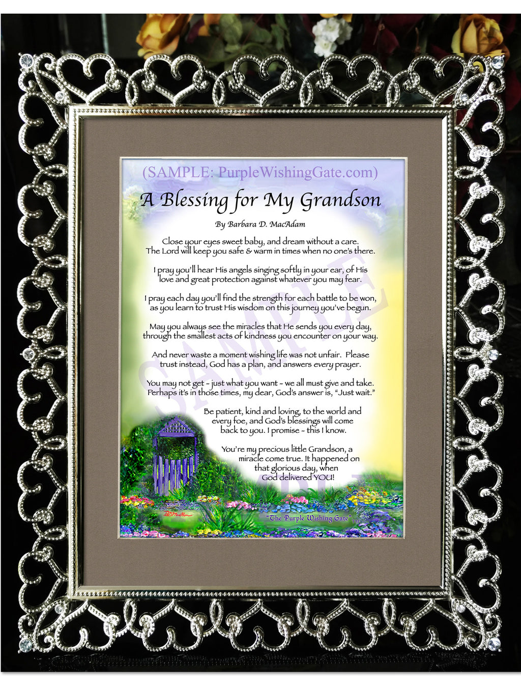 A Blessing for My Grandson (baby) - Baby Gift - PurpleWishingGate.com