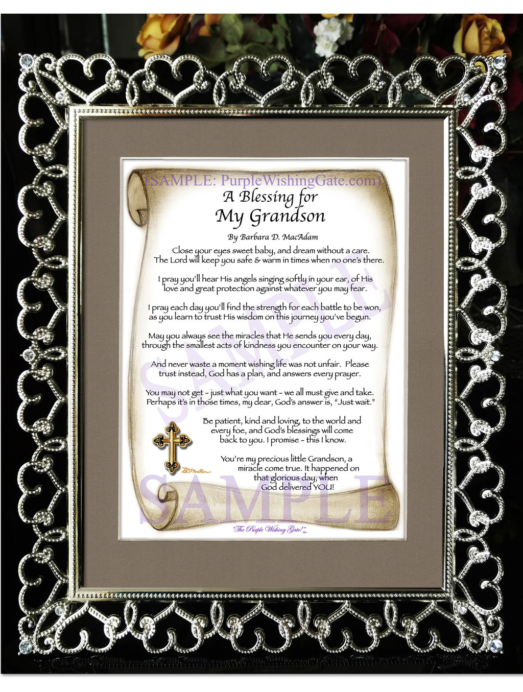 A Blessing for My Grandson (baby) - Baby Gift - PurpleWishingGate.com