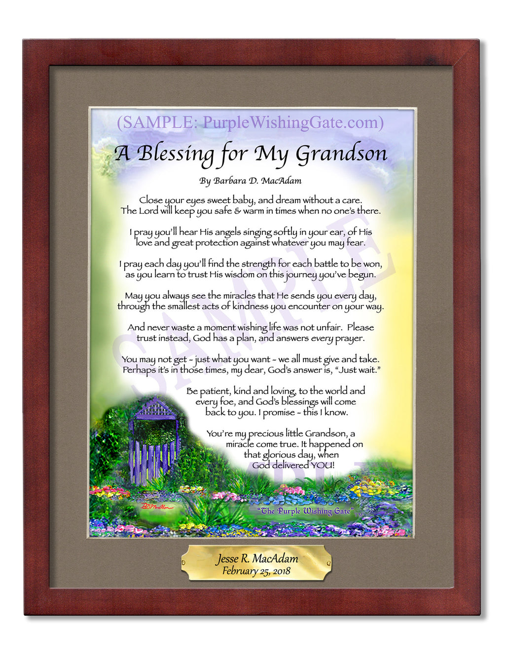 A Blessing for My Grandson (baby) - Baby Gift - PurpleWishingGate.com