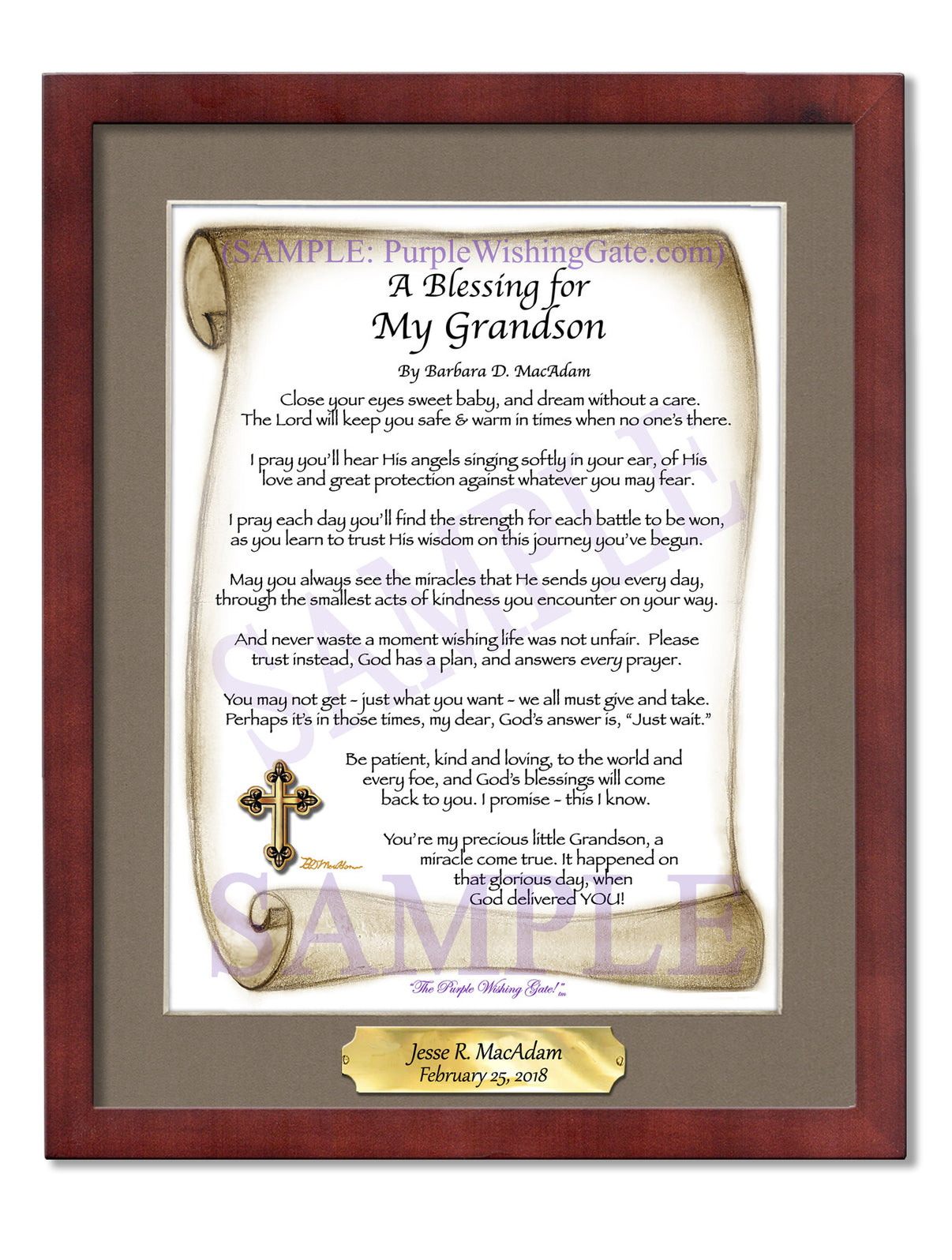 A Blessing for My Grandson (baby) - Baby Gift - PurpleWishingGate.com