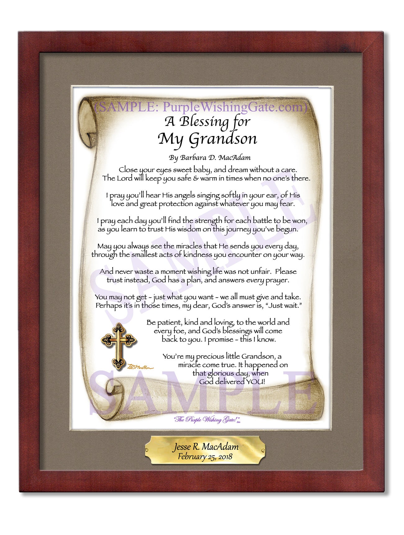 A Blessing for My Grandson (baby) - Baby Gift - PurpleWishingGate.com