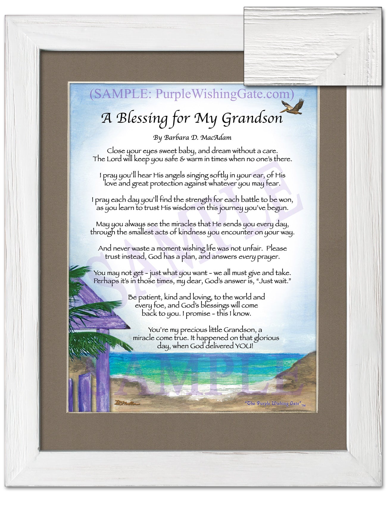 A Blessing for My Grandson (baby) - Baby Gift - PurpleWishingGate.com