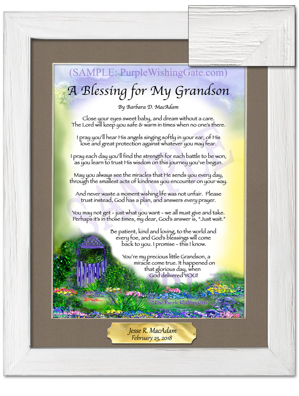 A Blessing for My Grandson (baby) - Baby Gift - PurpleWishingGate.com