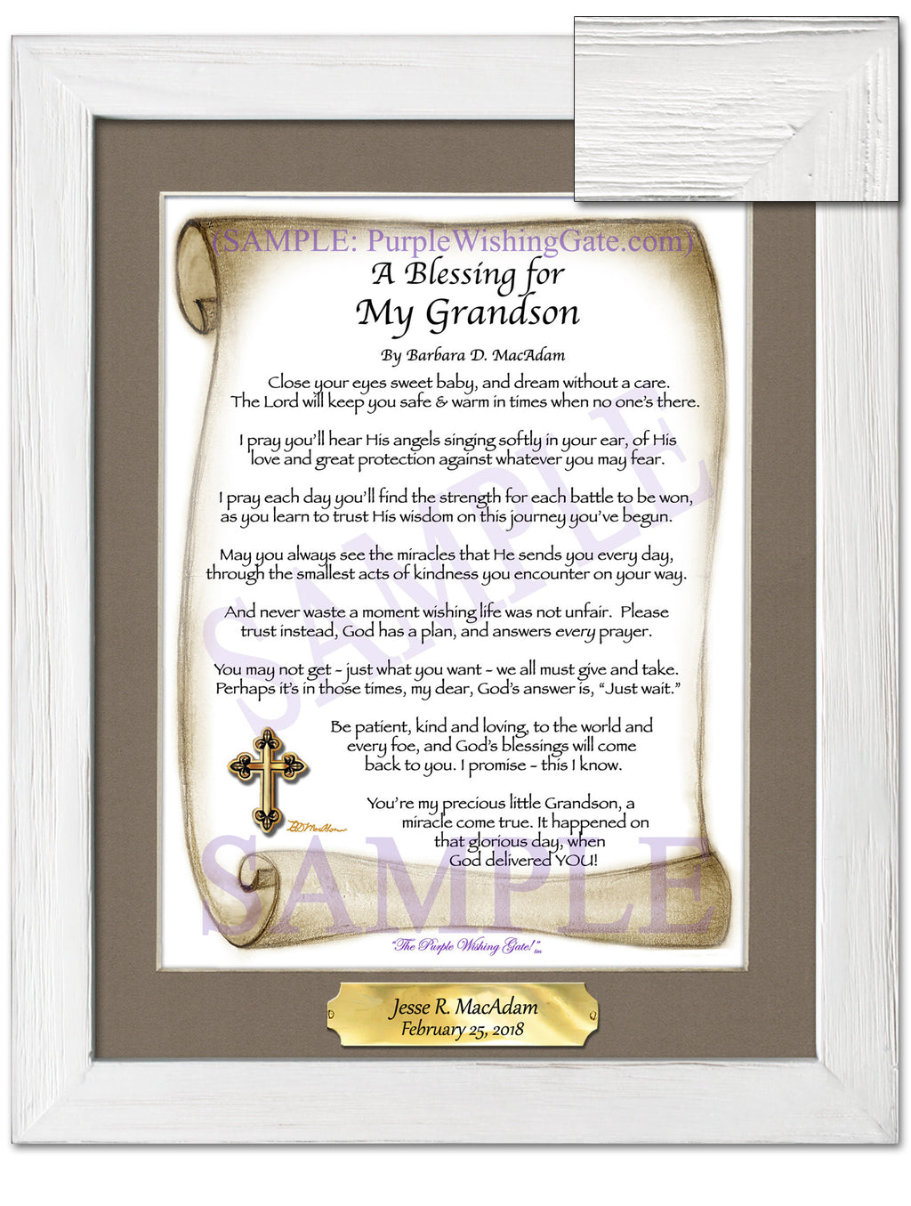 A Blessing for My Grandson (baby) - Baby Gift - PurpleWishingGate.com