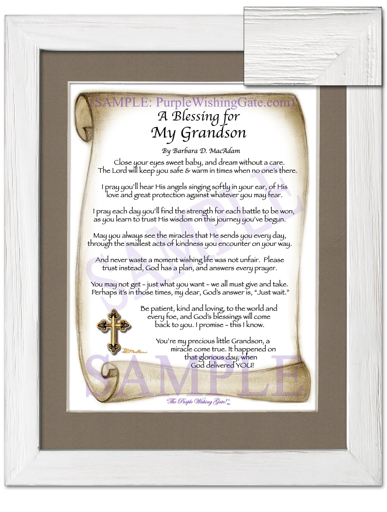 A Blessing for My Grandson (baby) - Baby Gift - PurpleWishingGate.com