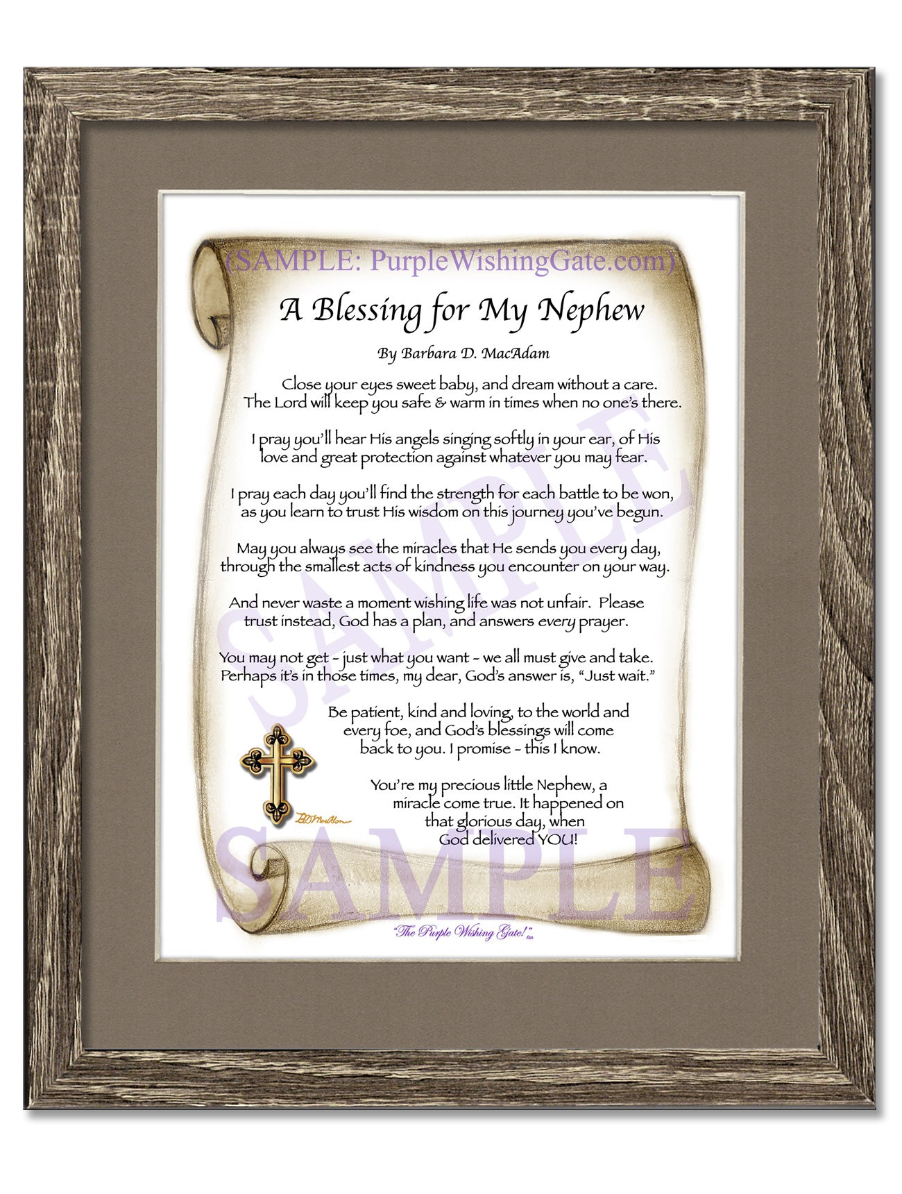 A Blessing for My Nephew (baby) - Baby Gift - PurpleWishingGate.com