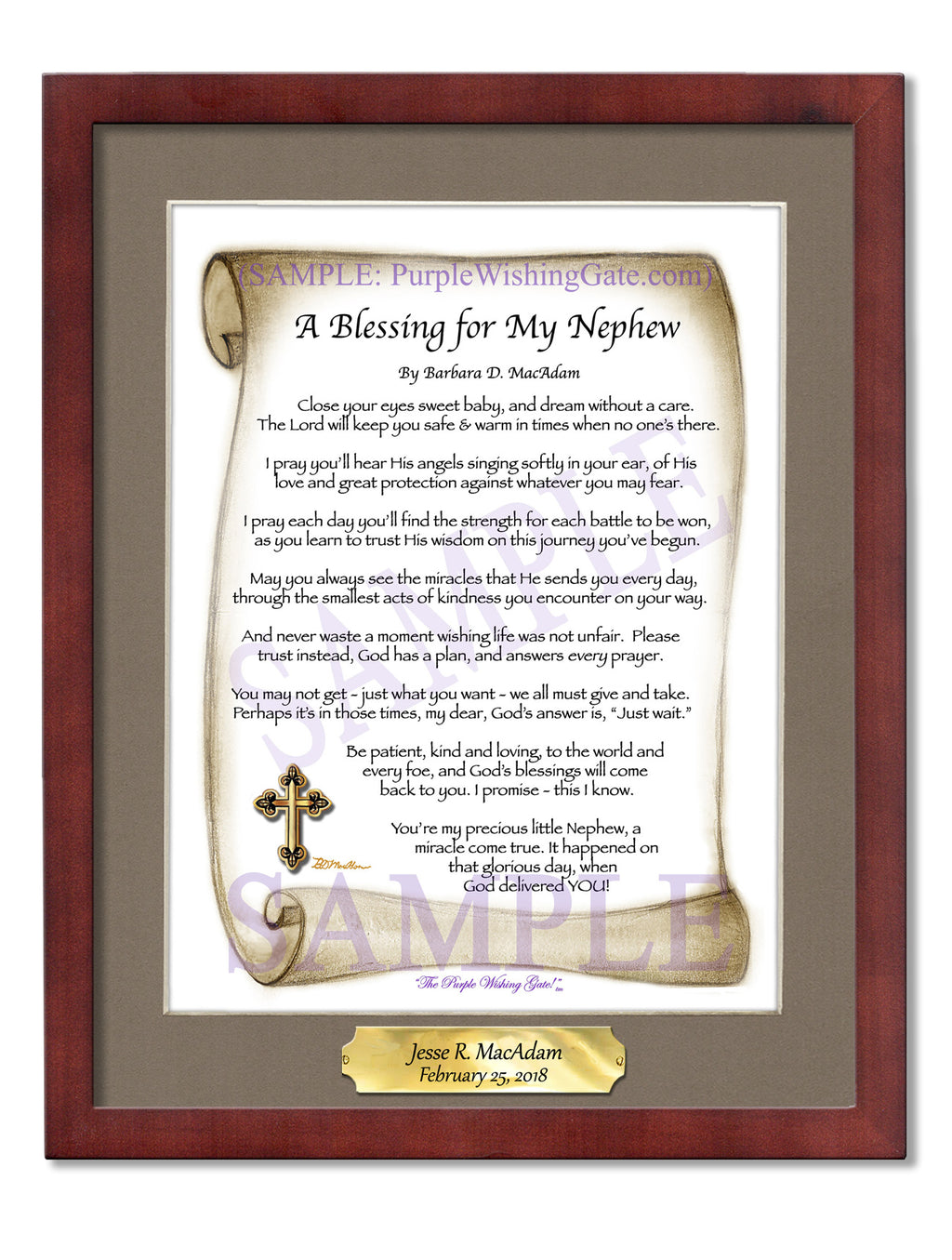 A Blessing for My Nephew (baby) - Baby Gift - PurpleWishingGate.com
