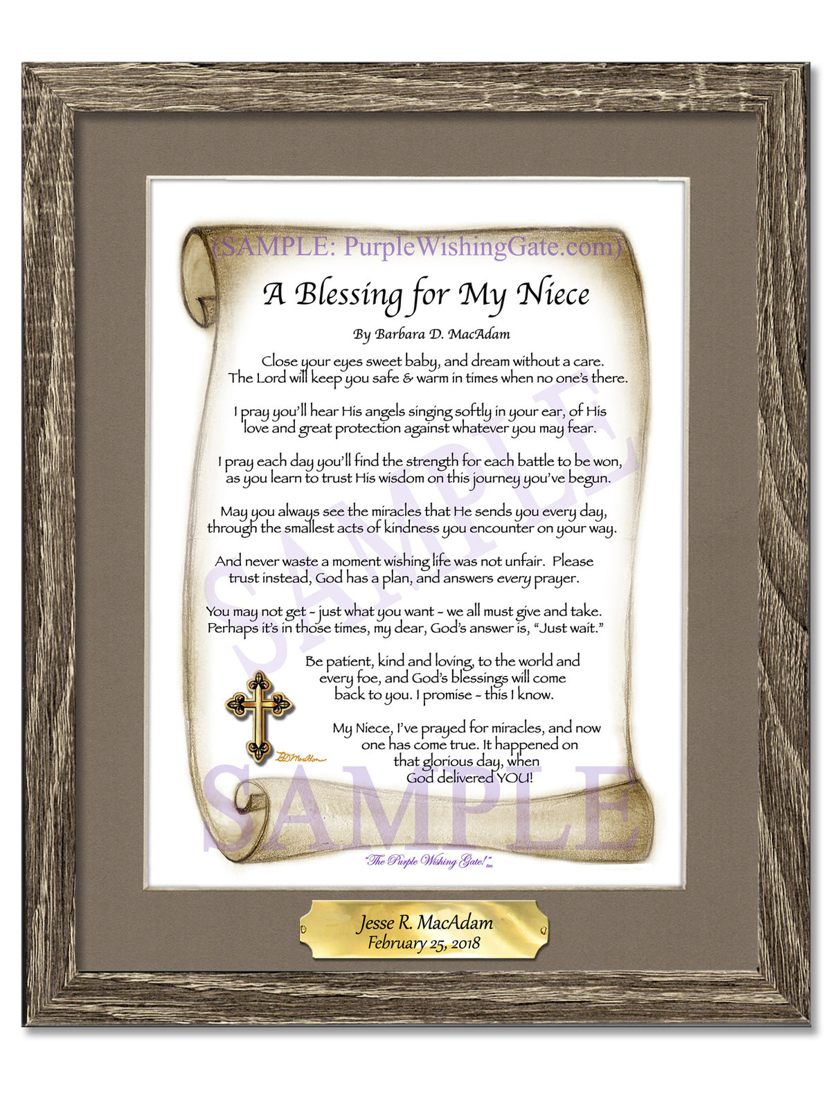 A Blessing for My Niece (baby) - Baby Gift - PurpleWishingGate.com