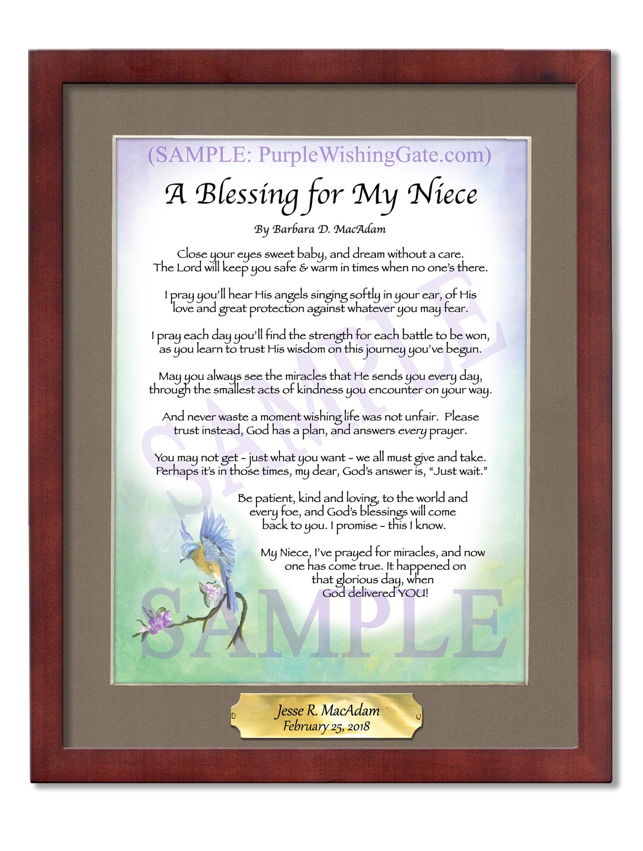 A Blessing for My Niece (baby) - Baby Gift - PurpleWishingGate.com