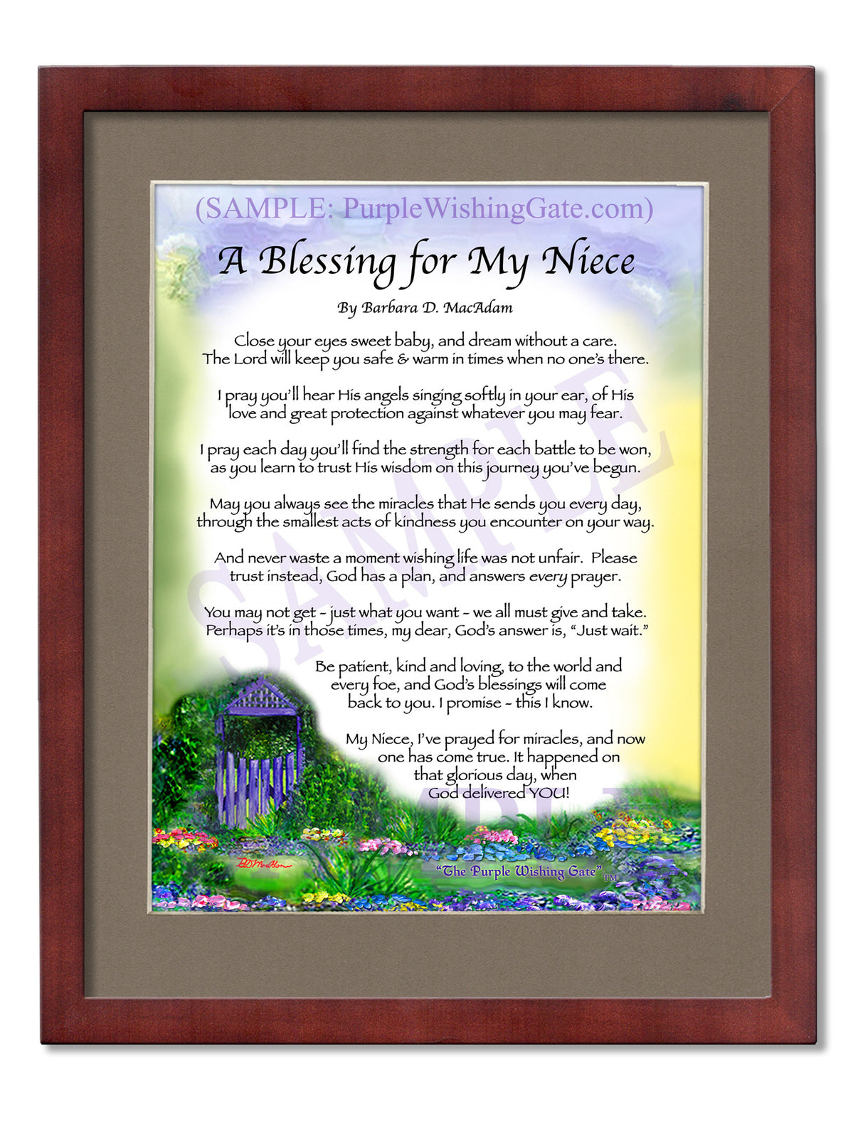 A Blessing for My Niece (baby) - Baby Gift - PurpleWishingGate.com