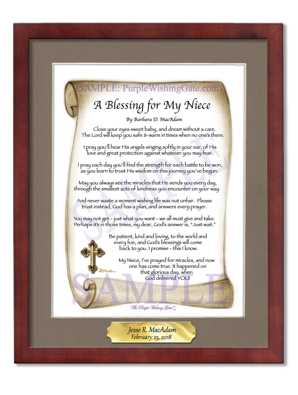 A Blessing for My Niece (baby) - Baby Gift - PurpleWishingGate.com