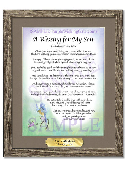 A Blessing for My Son (baby) - Baby Gift - PurpleWishingGate.com