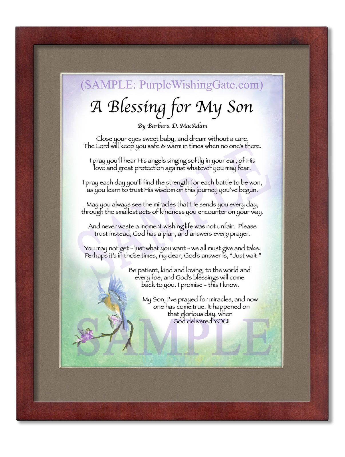 A Blessing for My Son (baby) - Baby Gift - PurpleWishingGate.com