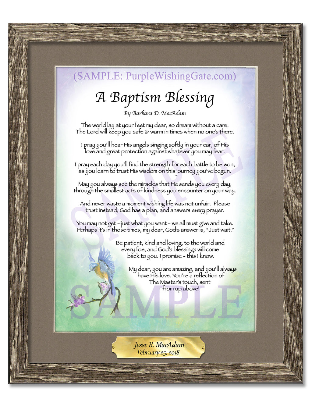 A Baptism Blessing - Baptism Gift - PurpleWishingGate.com