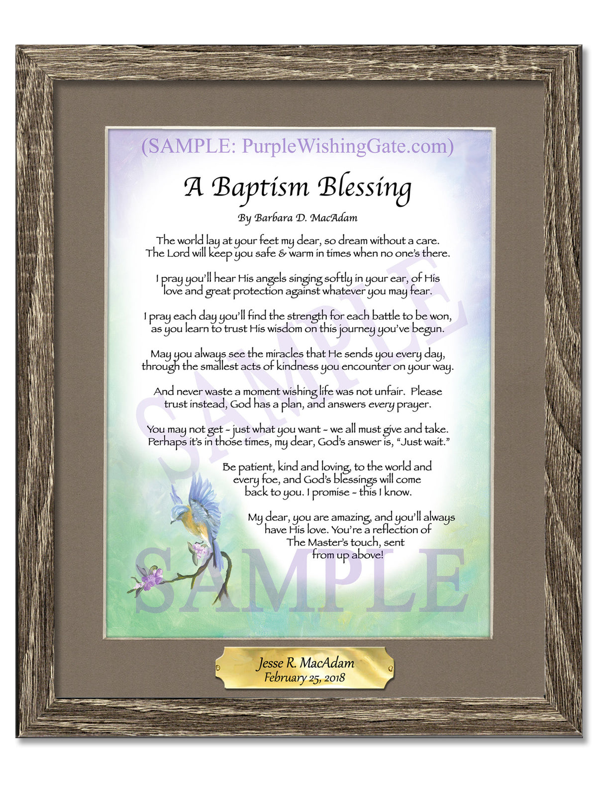 A Baptism Blessing - Baptism Gift - PurpleWishingGate.com