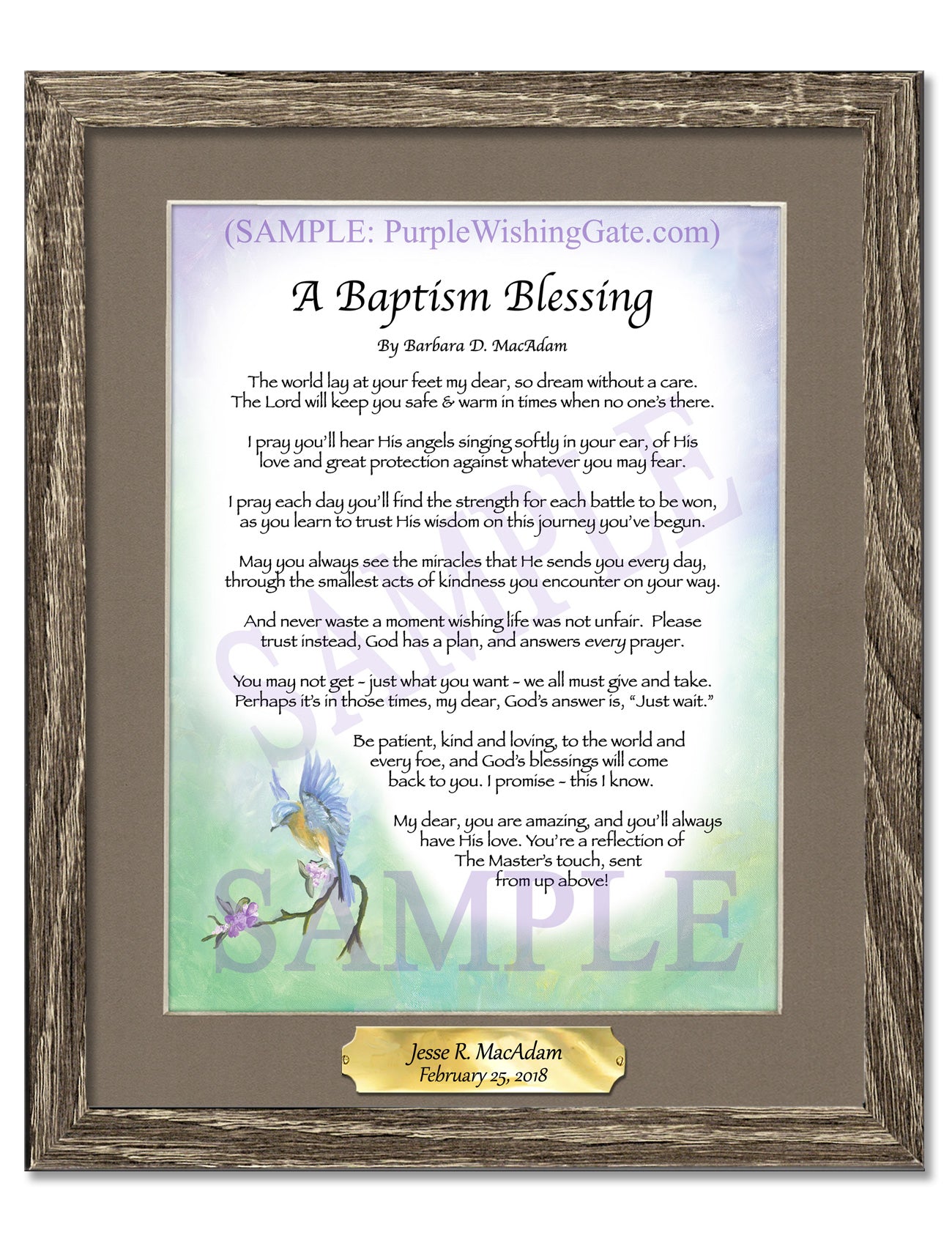 A Baptism Blessing - Baptism Gift - PurpleWishingGate.com