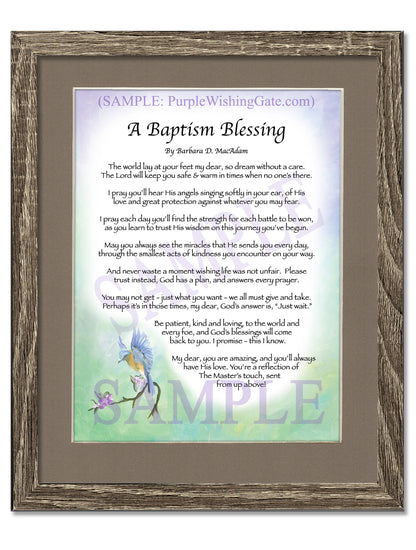 A Baptism Blessing - Baptism Gift - PurpleWishingGate.com