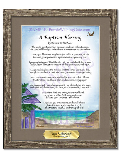 A Baptism Blessing: Personalized, Framed Gift! | PurpleWishingGate