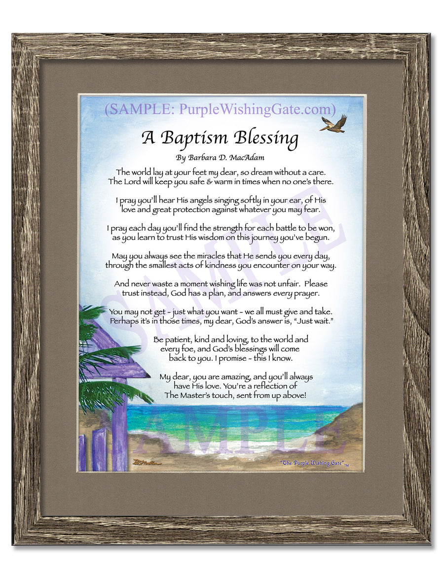 A Baptism Blessing: Personalized, Framed Gift! | PurpleWishingGate