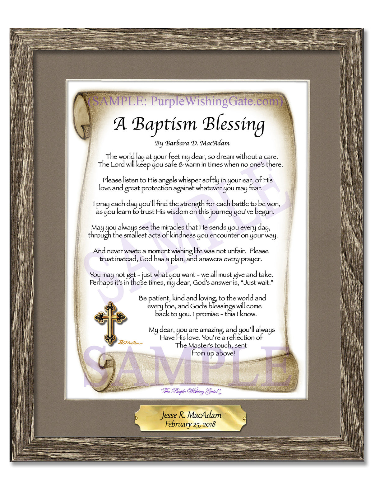 A Baptism Blessing - Baptism Gift - PurpleWishingGate.com