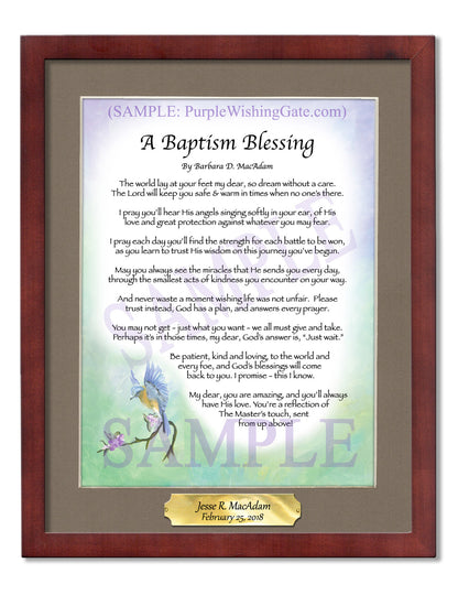 A Baptism Blessing - Baptism Gift - PurpleWishingGate.com