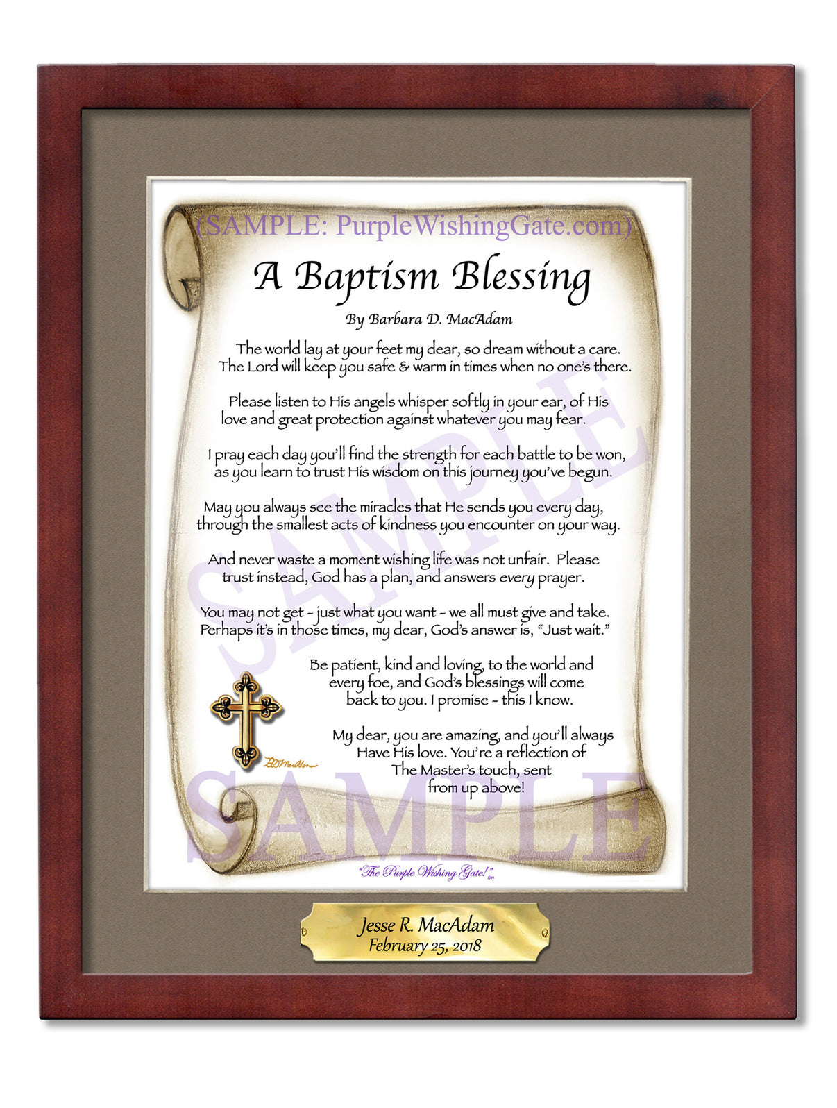 A Baptism Blessing - Baptism Gift - PurpleWishingGate.com