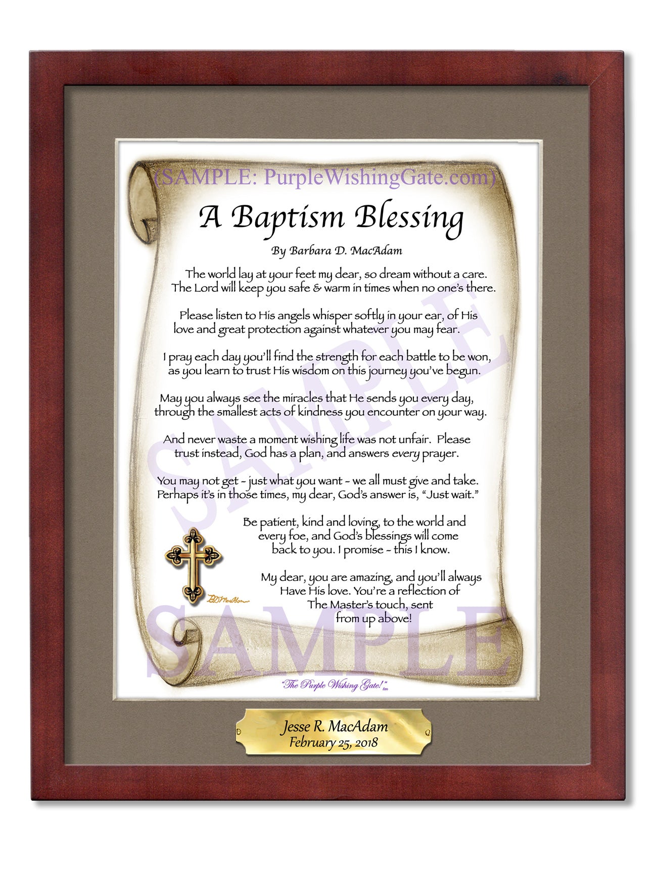 A Baptism Blessing - Baptism Gift - PurpleWishingGate.com