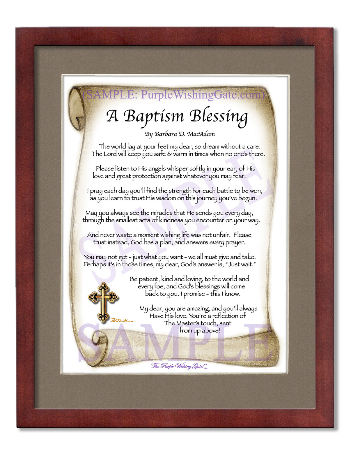 A Baptism Blessing - Baptism Gift - PurpleWishingGate.com