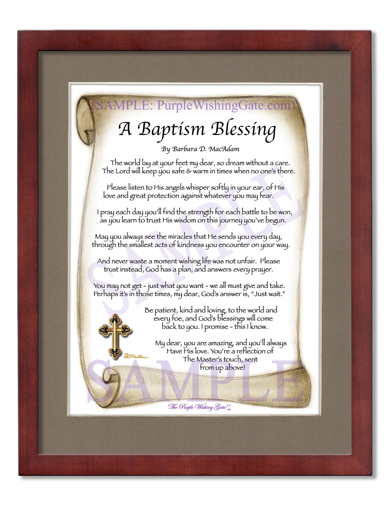 A Baptism Blessing - Baptism Gift - PurpleWishingGate.com