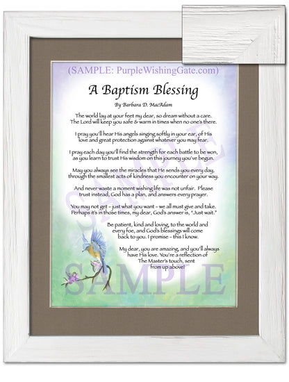 A Baptism Blessing - Baptism Gift - PurpleWishingGate.com
